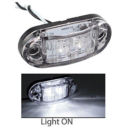 4pcs 12V/24V Piranha Car Truck Trailer LED Side Marker Lights Turn Signal Lamp Truck Bulbs White for Nighttime Parking