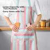 Splash-Proof, Oil-Proof, And Stain-Resistant Kitchen Apron for Home Use, Durable Protective Clothing, Restaurant Waist Apron, Pink Striped
