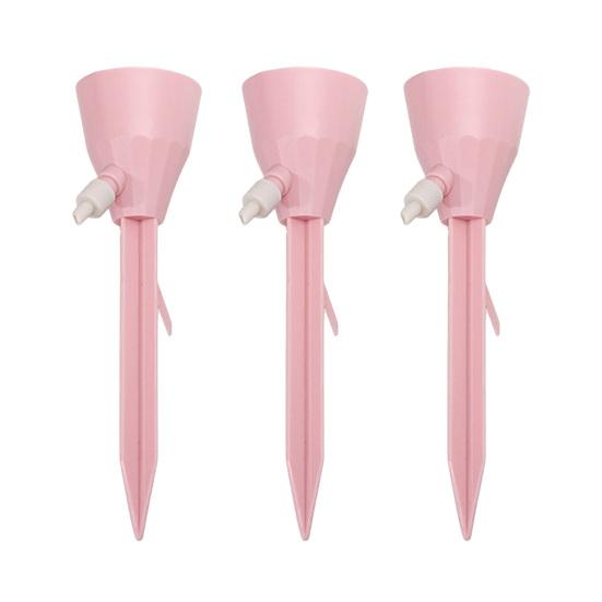 Flower Waterer Adjustable Self Drip Hands-Free Plant Watering Stakes Watering Solution 3pcs розовый