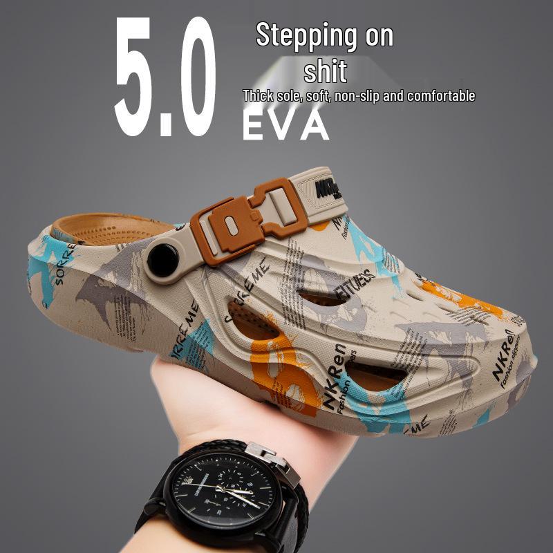 Men's Plus Size Summer Beach Sandals: Non-Slip, Dual-Use, Casual Slip-On Shoes