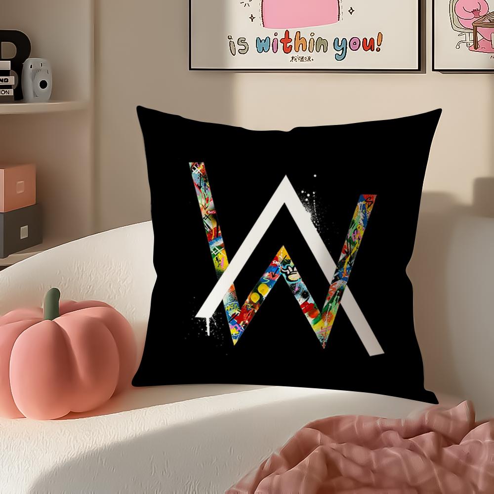 Popular Dynamic Dj AAlan Walker Cushion Cover Pillowcase Short Plush Invisible Zipper Room Sofa Cushion Cover