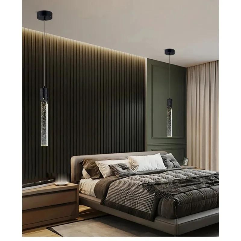 Modern Crystal Pendant Lamps Home Decor Bedside Hanging Light for Living Room  Bedroom Ceiling Chandelier Lights