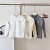 Kids' Thermal Plush High-Collar Base Layer Long Sleeve Top - Korean Style, Unisex for Boys & Girls, Autumn/Winter 2025.