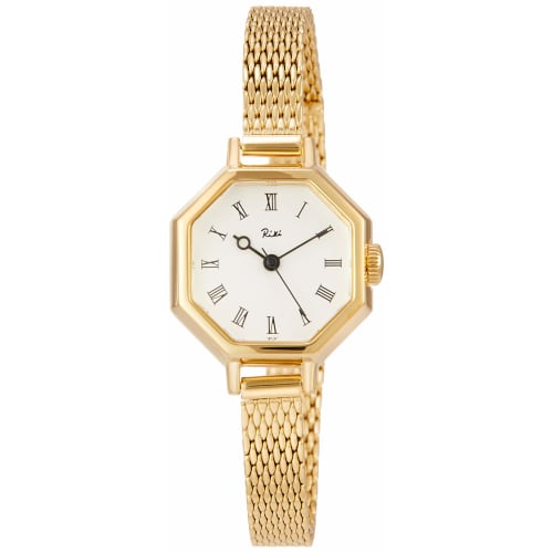 

Seiko Watch Riki Octagonal Classic Watch, designed by Riki Watanabe, featuring an octagonal clock motif and vintage glass, AKQK455, women s, gold.