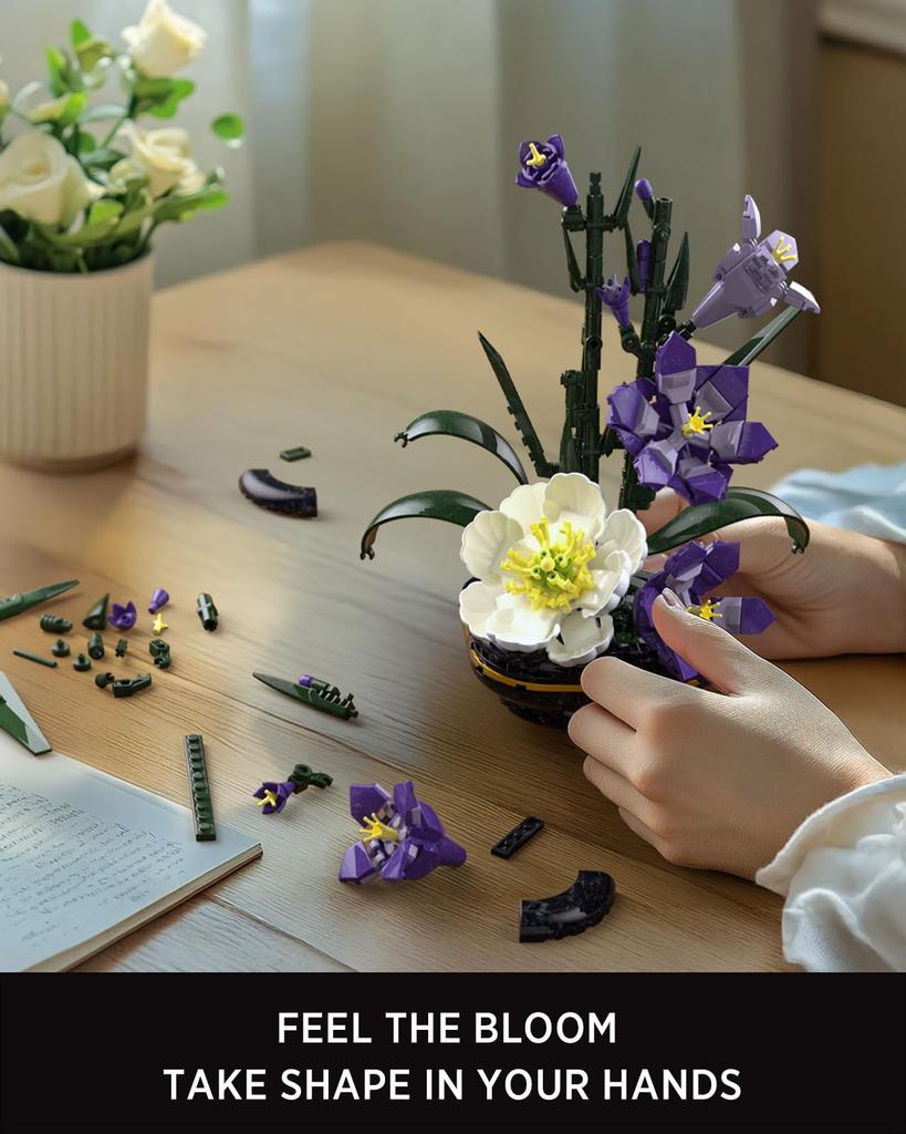 Nifeliz Gladiolus Flower Building Blocks Toy for Adults, Building Blocks Model for OfficeHome Decor  Birthday Gift (478 Pieces, NF10332)