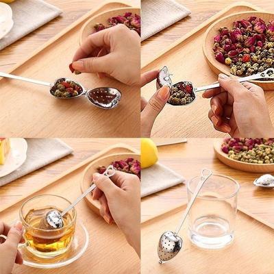 Liebesherzform Design Löffel Teeei Filter Souvenir Brautgeschenk Glitzernde Haushaltsbequemlichkeit Küchenwerkzeuge