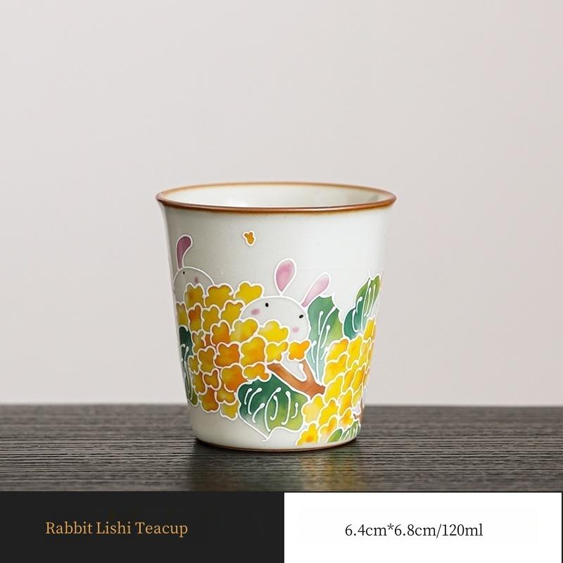 120ML Ru Kiln Rabbit Lishi Teacup Master Cup Big Tea Cup Tea Tasting Cup Personal Cup Kungfu Tea Set Tea Ceremony  200ml