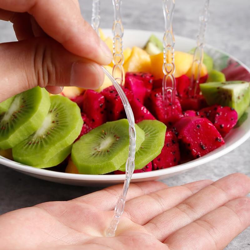 Jiamo Disposable Transparent Fruit Forks