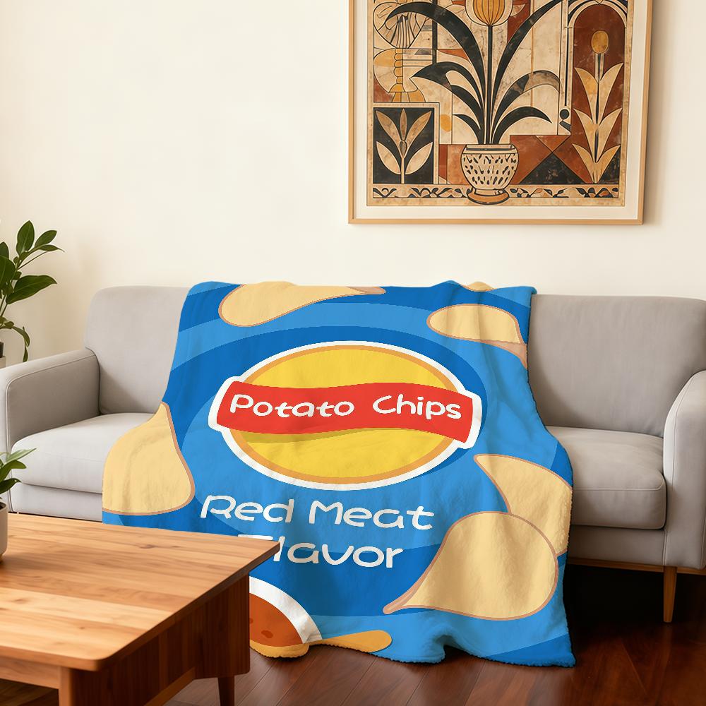 Чипсы L-Lays Картофельное одеяло Супер теплое Удобное Плюшевое покрывало Детское Домашний диван Спальня Подарок 30x40in