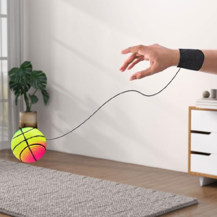 Wrist Return Hand Ball Rubber Rebounds Ball With Rope Stress Relief Toy for Enhancing Grip Strength and Reducing Anxiety