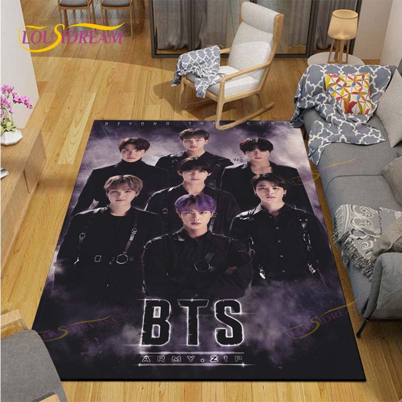 Tappeto Kpop Bangtan Boys Tappeto BTS Tappetini per Tavolino Soggiorno Tappeto Camera da Letto Tappetini per Pavimento Lavabili Tappetino per Area Domestica Regalo