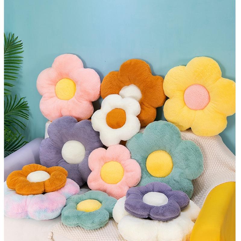 Flower Shaped Office Cushions, Solid Color Home Furnishings
