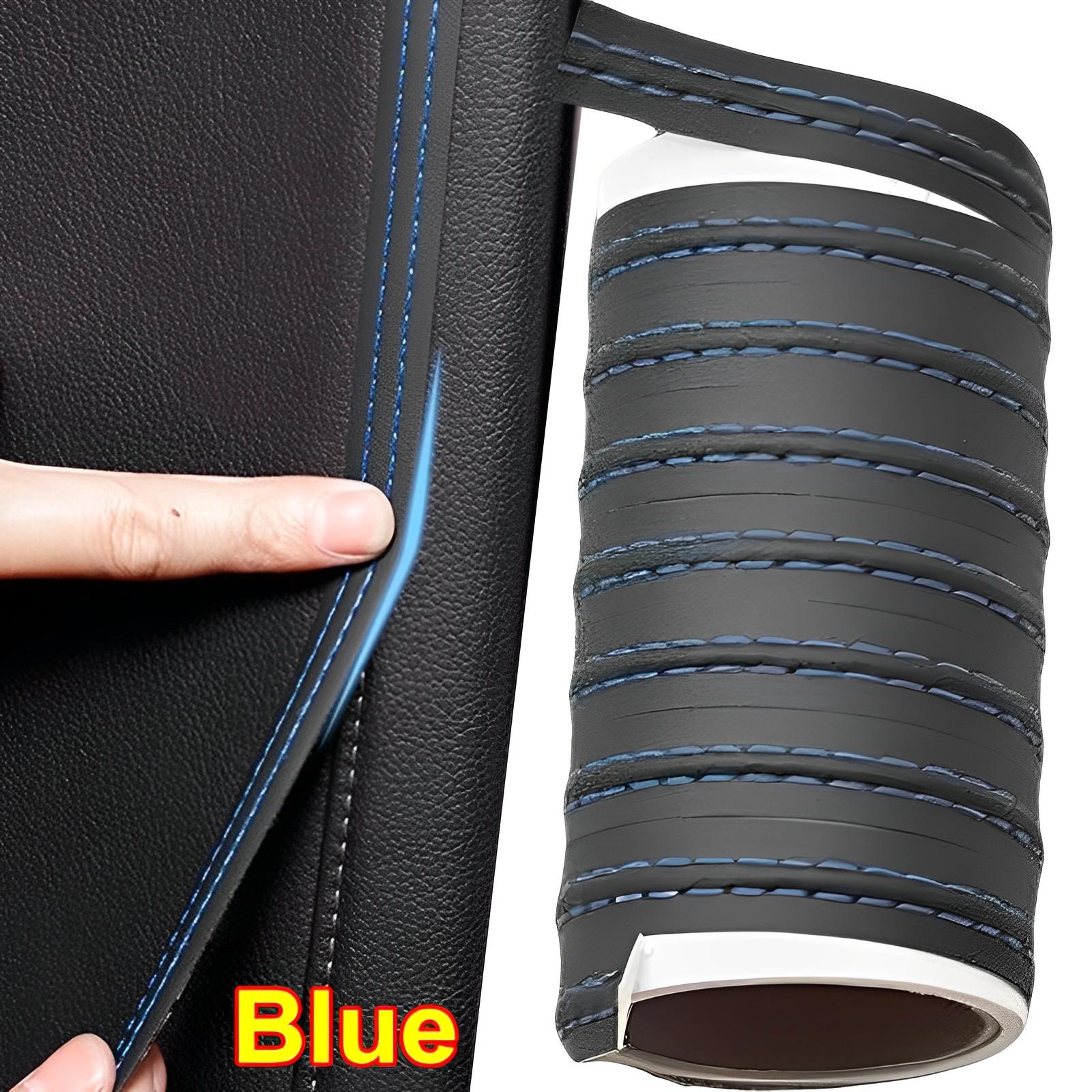 

Декоративна накладка салону автомобіля Самоклеюча панель приладів із штучної шкіри Декоративна лінія Червоно-синя плетена стрічка своїми руками Наклейки для прикраси автомобіля 50cm