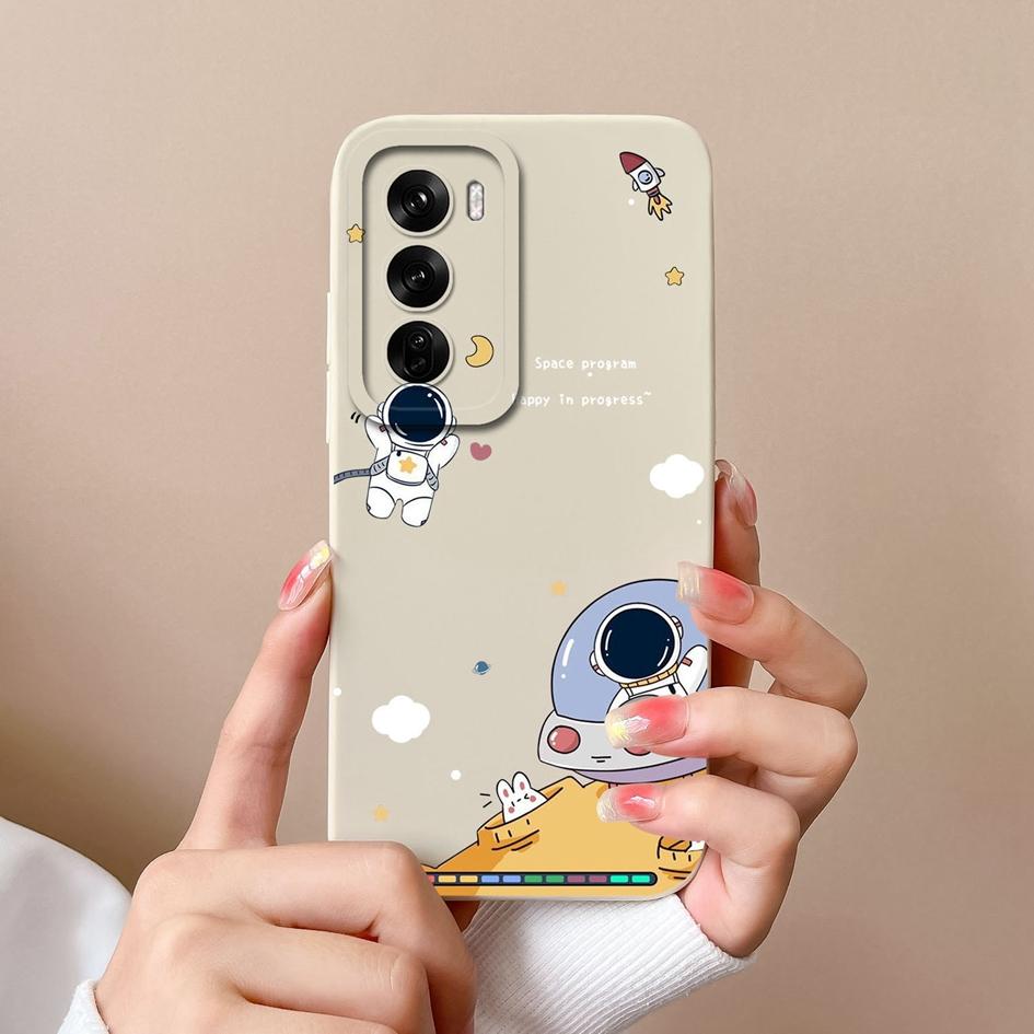 Husa Husa pentru Oppo Realme C63 Narzo N63 C61 Reno12 F Pro Desene animat Pilot Astronaut Model de înaltă calitate Protector de ecran din silicon moale Genți pentru telefon Capas