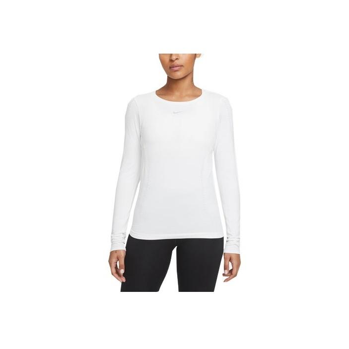 

Nike однотонная повседневная спортивная футболка с круглым вырезом и длинными рукавами, женские топы, белые DD0594-100 S