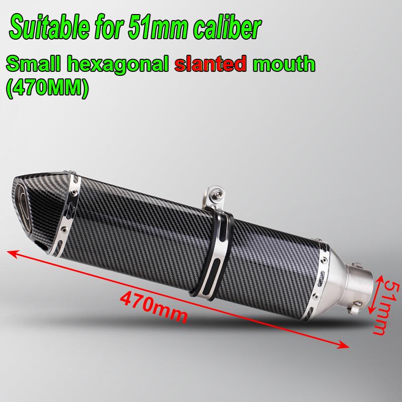 HQ Universal 51mm Motorcycle Exhaust Pipe Length 300/370/470mm Stainless Steel ninja400 R3 Z900 S1000RR MT-07 pcx160 duke390 R1