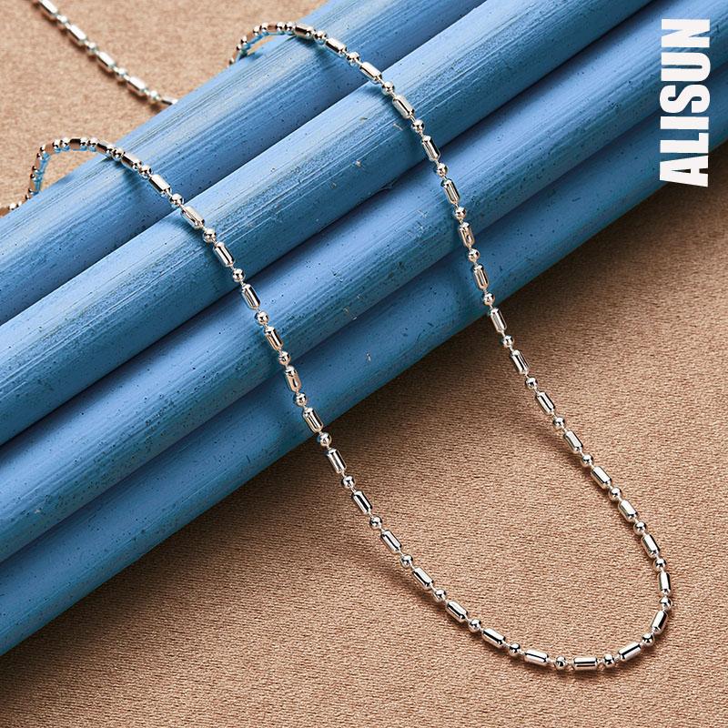 925 Sterling Silver Bead Necklace Wedding Jewelry