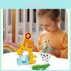 Wooden Lions Cows Elephants Animals Stacking Toy For Children Balance Play Educational Kids Gift