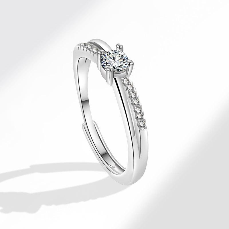 Mobius Strip Couple Rings Open Design With Zircon Fashionable Interwoven Men And Women Jewelry