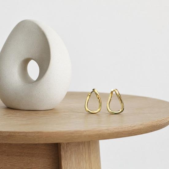 1 Pair Geometric Huggie Hoop Earrings for Women, Casual Simple Earrings, Lightweight Minimalist Jewelry for Party Daily Wear