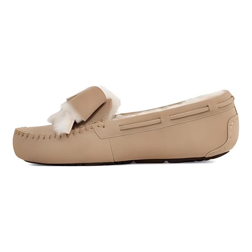 UGG Pohodlné mašličkové chlupaté pantofle Dámské pantofle Písek 1138373-SAN