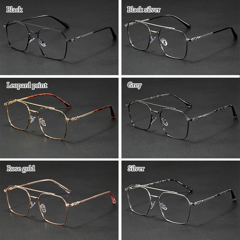 Classic Blue Ray Blocking Anti-Blue Light Glasses Ultralight Eye Protection Square Eyeglasses Metal Frame Eyewear Office