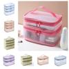 Trousse de Maquillage Sac de Rangement Cosmétiques 1/2/3 Couches Trousse de Maquillage Transparente Sacs Cosmétiques en Maille Voyage