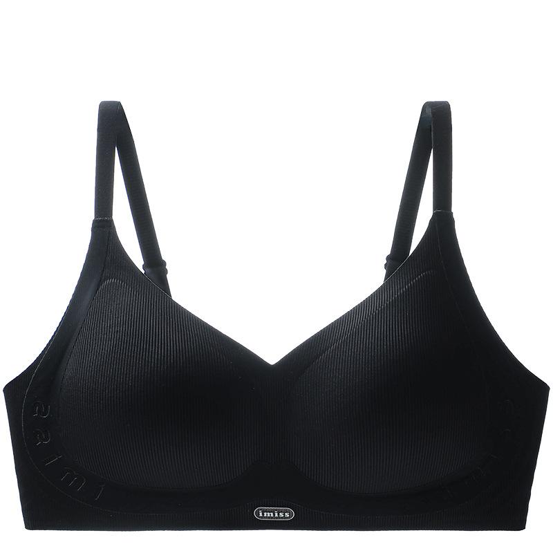 

Soft support, jelly strips gather, close the secondary breasts, anti-sagging, no steel ring, fixed cup, bra cover, no marks. M чёрный