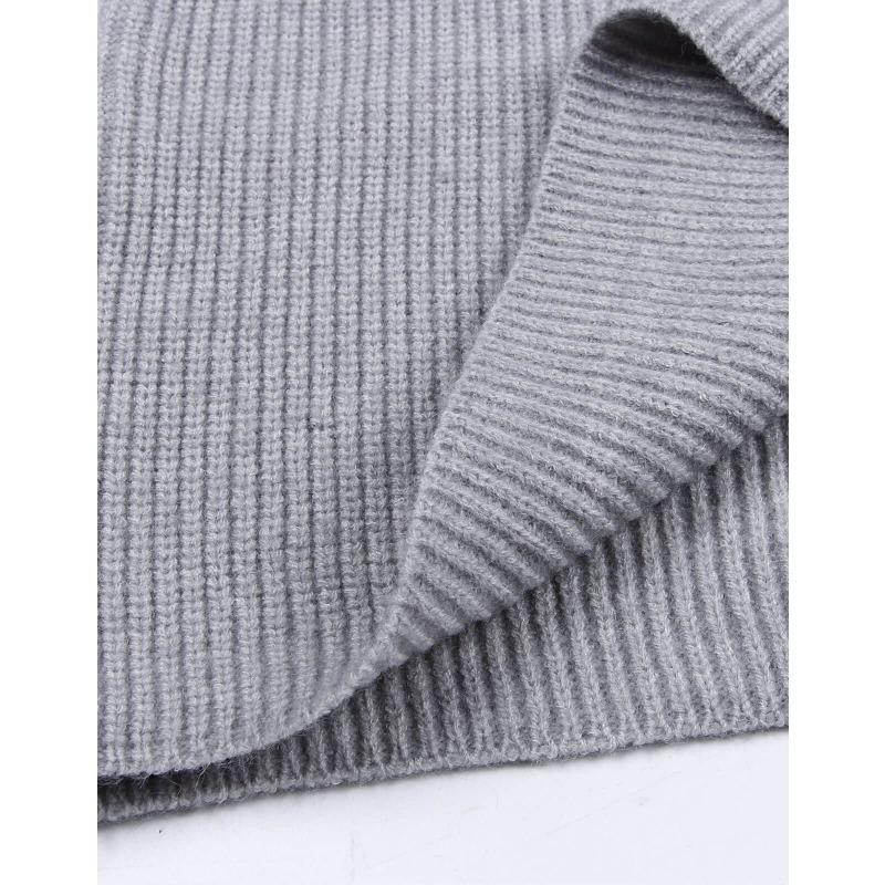 Женский осенне-зимний полосатый винтажный контрастный цветной пэчворк-свитер с круглым — фото 5