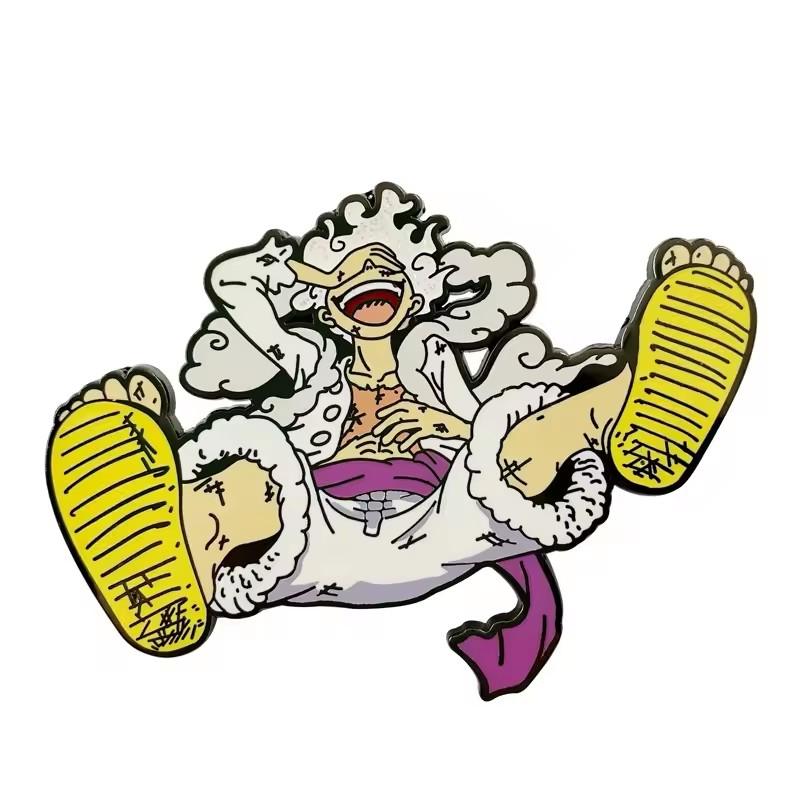 C7G Japan Anime One Piece Enamel Pin Monkey D Luffy Metal Cartoon Brooch Men Women's Brooches Cool Briefcase Badges Decorate