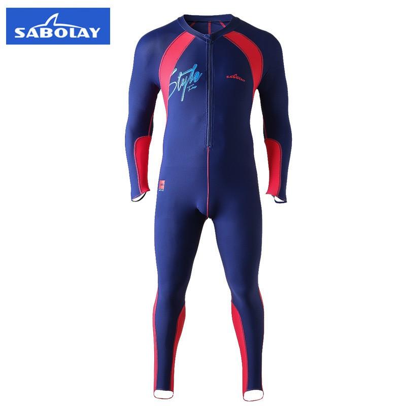 Mens Plus Size Snorkeling Swimsuit Full Body Long Sleeve Rash Guard Swimming Diving Surfing Water Sports S