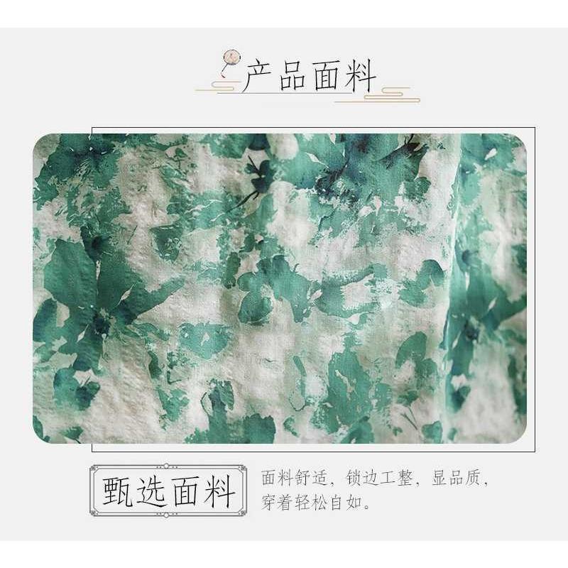 2025 New Floral Vacation Style Travel Round Neck Vintage Dresses