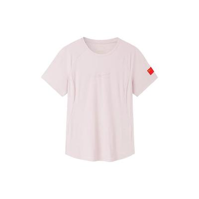 Champion All-Weather Series Solid Color Round Neck Short Sleeve T-Shirt Women Tops Pink 162330102-5