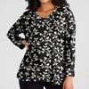 Women's Fashionable Casual Long Sleeved Plus Size Floral Print Top Plus Size Floral Print Top