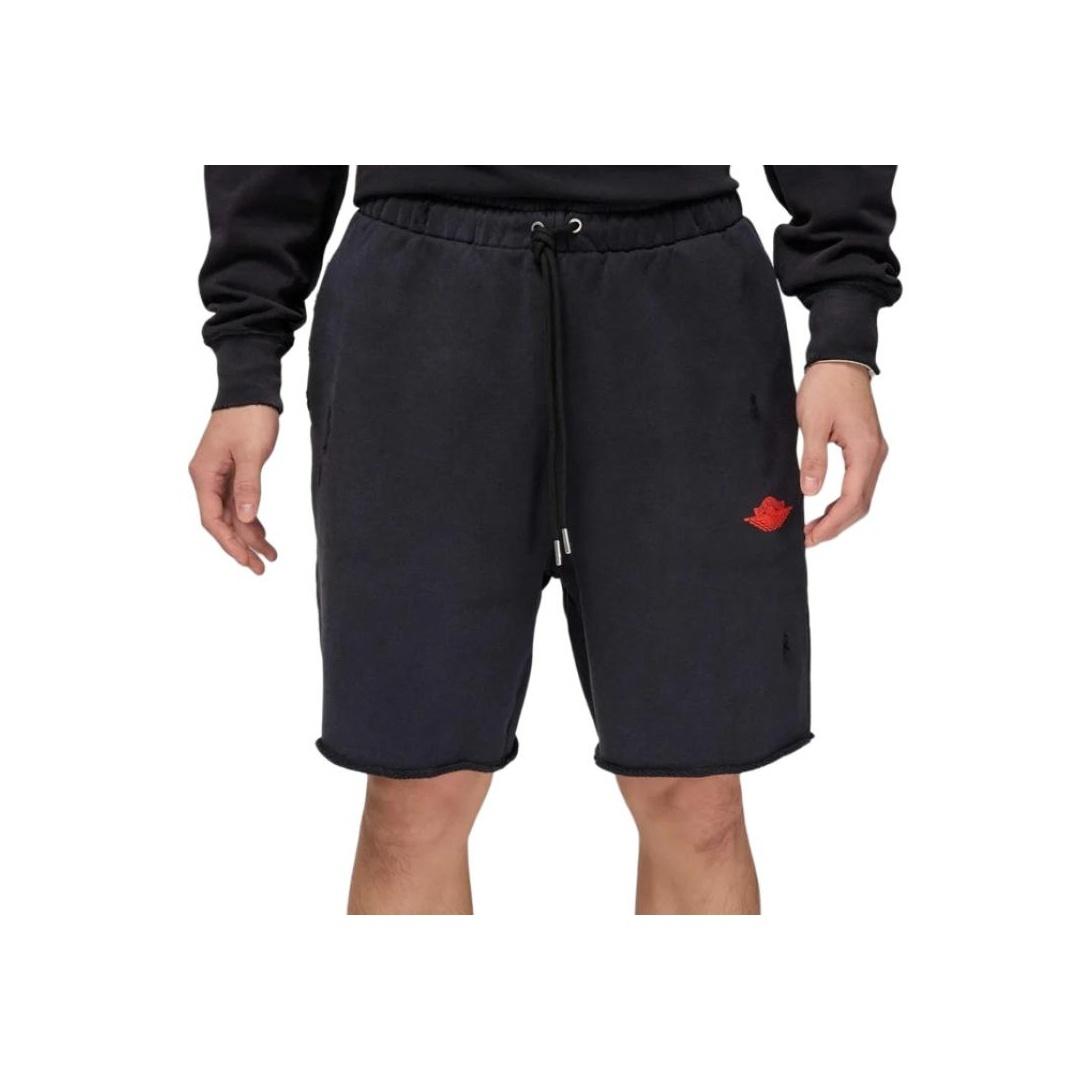

Jordan Air SS25 Rare French Terry Shorts Fashionable Versatile Breathable Drawstring Casual Shorts Men shorts Black Chile-Red IF1411-010 XS