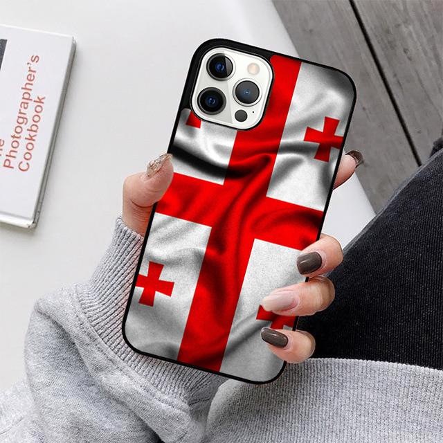 Georgia Flag Phone Case For iPhone 17 Air 16 15 14 13 12 11 Pro Max Plus Max Cover Shell coque