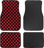 4PCS Racing Plush Car Floor Mats Universal Front & Rear Vehicle Carpets Anti Slip Lightweight Auto Decor  Red