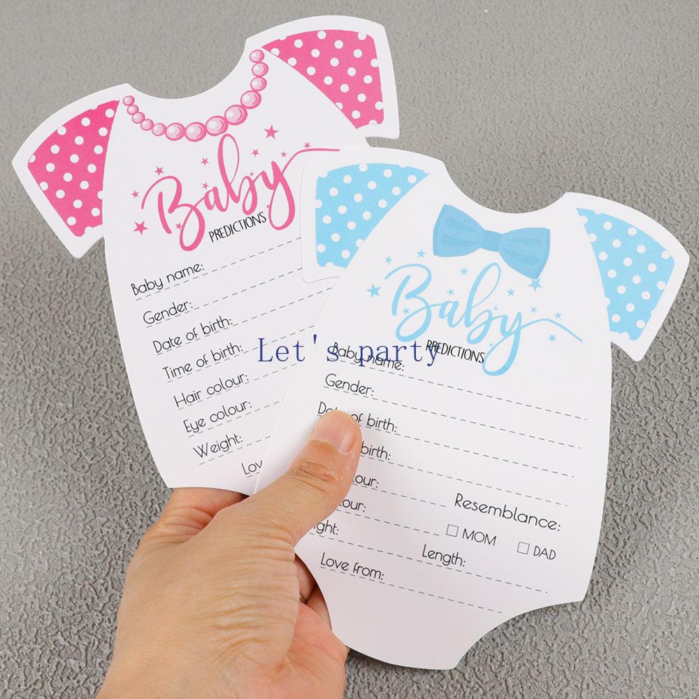 10 Sheets Gender Reveal Theme Party Predicitions Advice Game Card for Baby Shower Boy Girl 1st Birthday Party Decoration