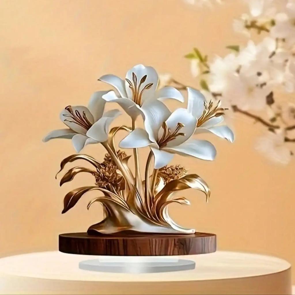 1 Piece of Lily Desktop Decoration Ornament Suitable for Living Room Desktop and Office decoraValentine Day Wedding Decor Gifts