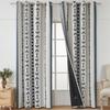 Full Blackout Curtain With Eco-Friendly Coating Floral Geometric Patterns Grommet Top Living Room Bedroom