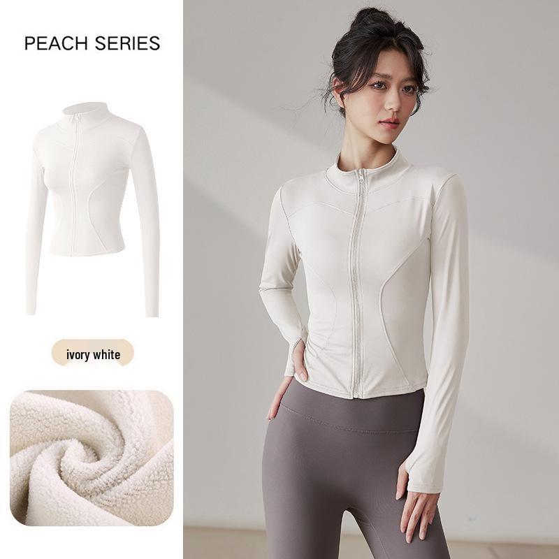 

Women s Plus Velvet Stand-Up Collar Yoga & Fitness Jacket for Cycling and Running M