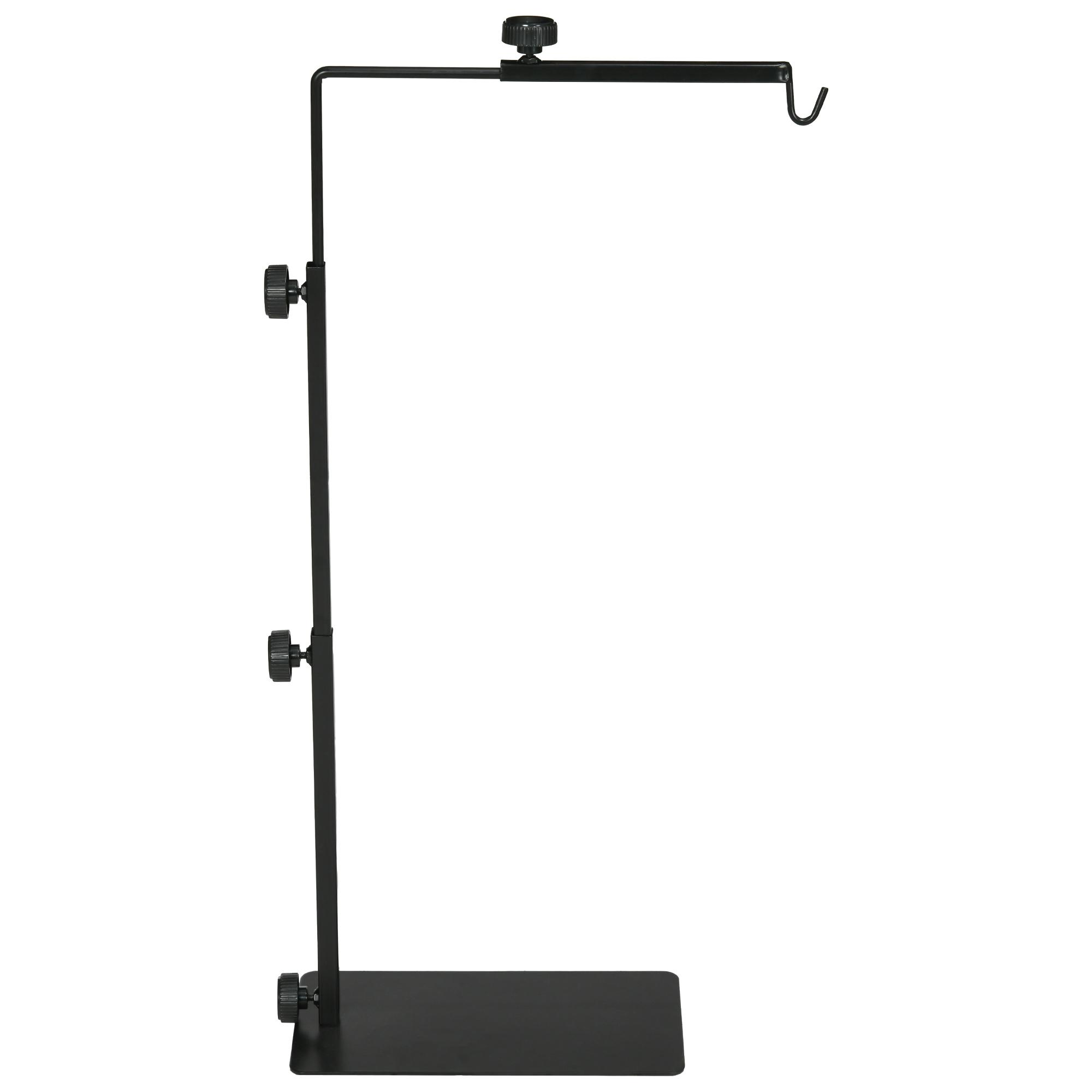 Stojak na lampę grzewczą do terrariów, regulowana wysokość, 40x15x95cm, Czarny 40 x 15 x 95 cm czarny