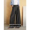 ELLE Women's French Relaxed High-Waist Wide-Leg Trousers
