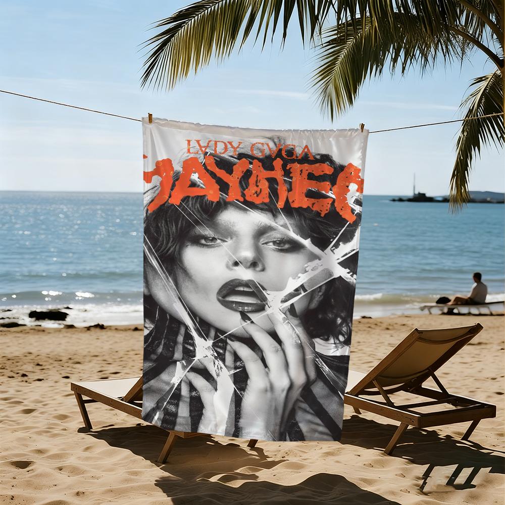 L-lady Mayhem Towel Beach Quick Dry Soft G-gaga-a Pool Towels Gift for Travel Gym Shower Camping Sports