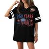 Women's Casual Fashion V-Neck Sports Independence Day Print Short Sleeve Sports T-Shirt Top