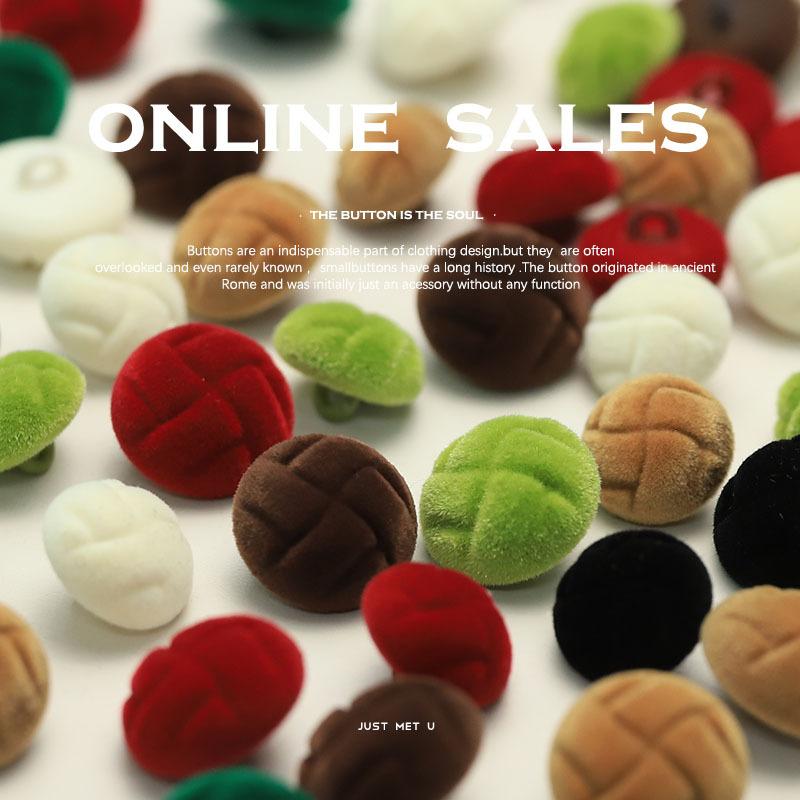 Flocking High-Footed Button-Wrapped Cloth, New Chinese Style Buttons, Cheongsam Jacket, Sweater, Double-Sided Nylon Coat Decorative Accessories