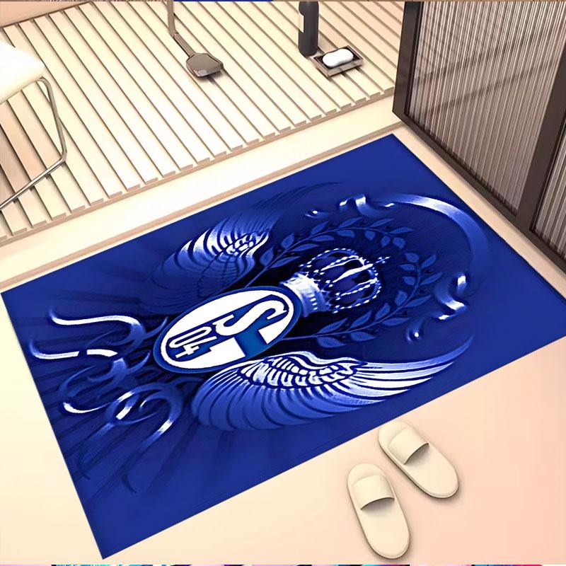 FC Schalke 04 Print Rug, Washable Floor Carpet, For Entryway Dorm Laundry Room Office Study, Home Decor Birthday Christmas Gift