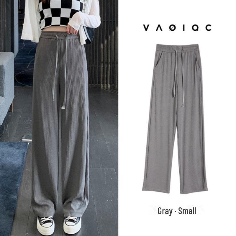 

Женские широкие брюки из розового шелка в полоску — легкие, узкие, маленького размера, идеально подходят для весны, лета и осени. XL (126-140 lbs)