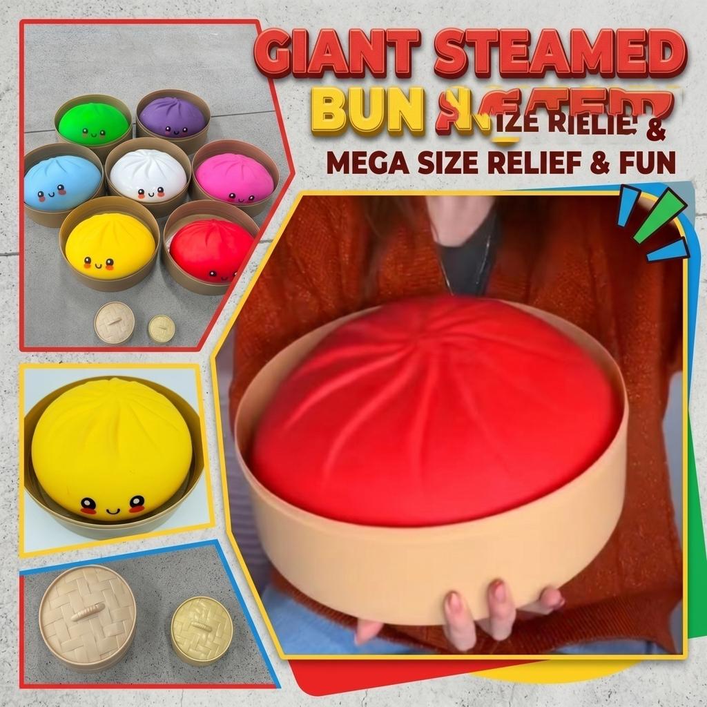 Giant 25cm Soft Squishy Bun Stress Relief Toy Slow Rising Squeeze Sensory Toy for Adults Kids Desk Decoration