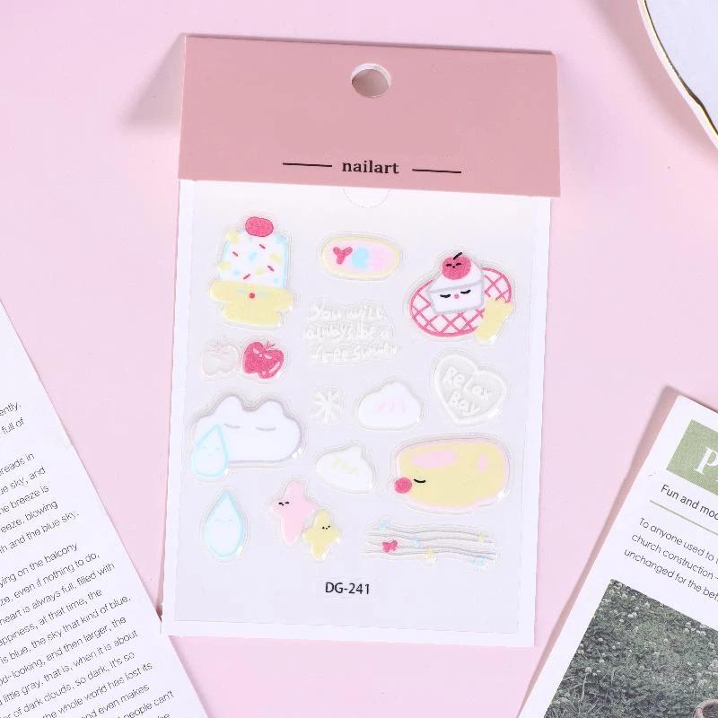 Cute Cartoon 3D Cat Dogs Crystal Epoxy Resin Stickers Kawaii Diy Journal Sticker For Mobile Phone Laptop Decor